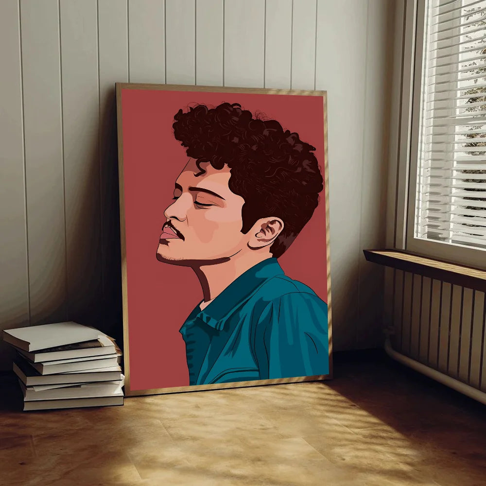 Bruno Mars Vintage Posters - Retro Posters for Home Room Wall Decor