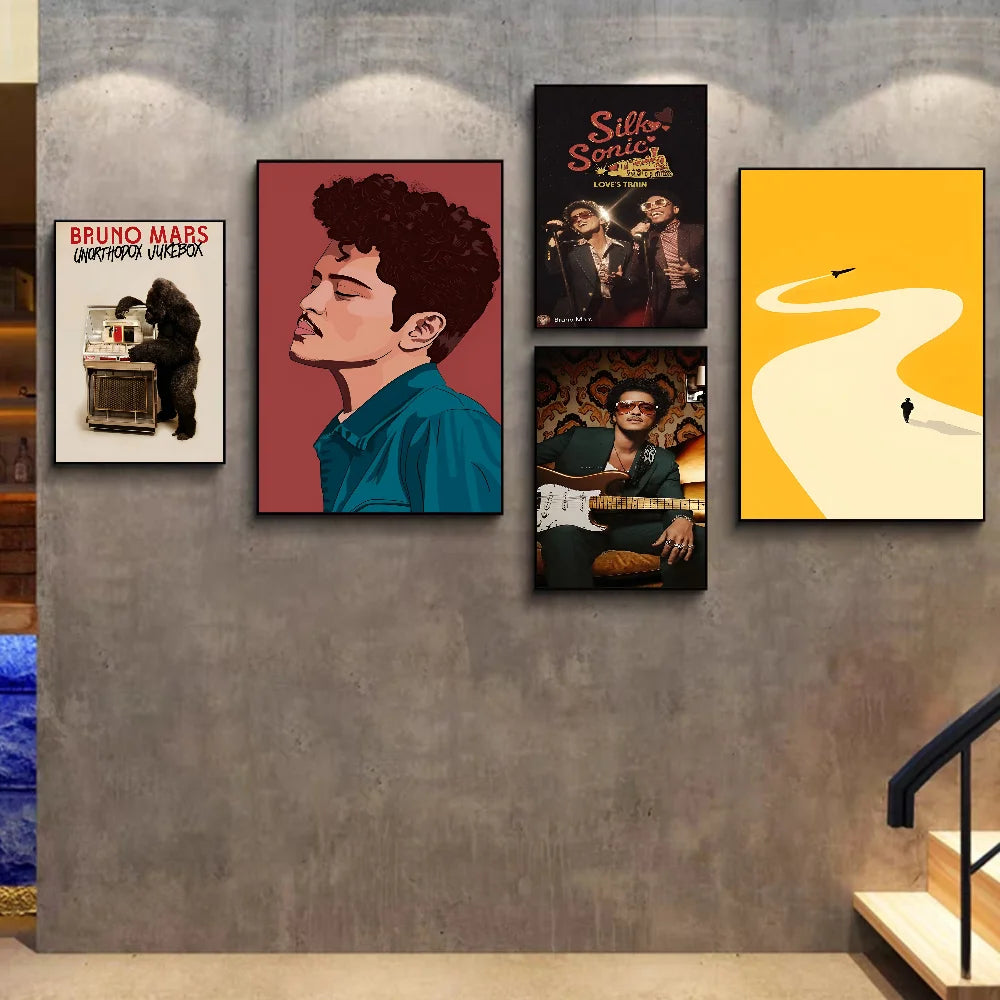 Bruno Mars Vintage Posters - Retro Posters for Home Room Wall Decor