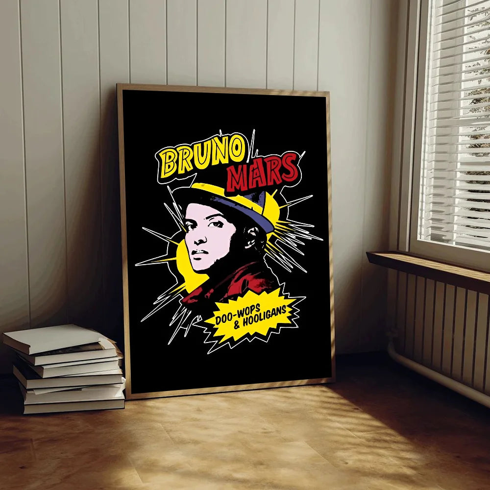 Bruno Mars Vintage Posters - Retro Posters for Home Room Wall Decor