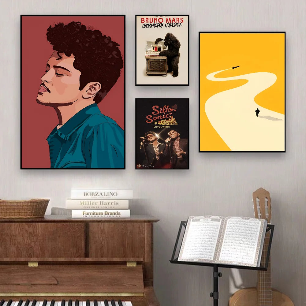 Bruno Mars Vintage Posters - Retro Posters for Home Room Wall Decor