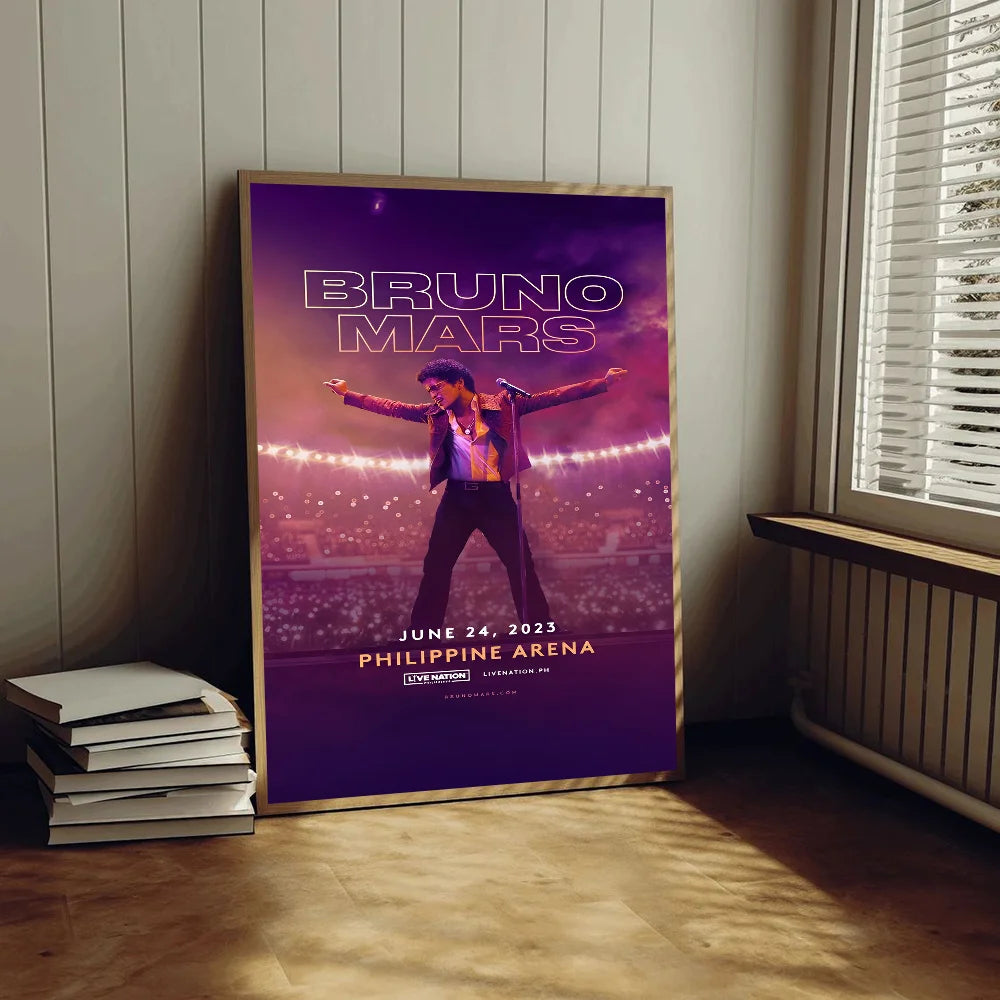 Bruno Mars Vintage Posters - Retro Posters for Home Room Wall Decor